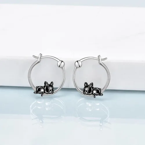 Vista 64 de VONALA Bonitos aretes de aro de plata de ley 925, regalos de cumpleaños para mujer