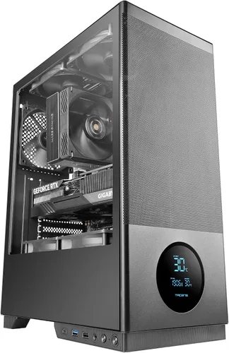 Vista 12 de Tacens 2FERROX, ATX Semi-Tower PC Case, ventilador lateral de 4.7 in, rejilla delantera, acero, negro