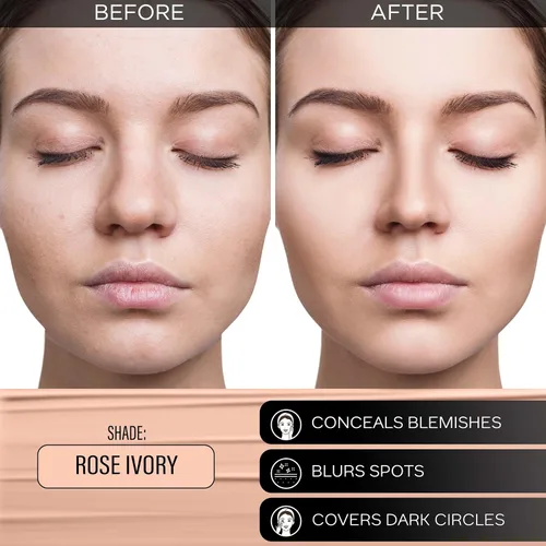 Vista 2 de FACESCANADA All Day Hydra Matte Foundation With SPF 30 - Rose Ivory Protector solar hidratante 3 en 1 Sin aceite con vitamina C 0.85 onzas
