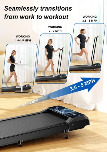 Vista 5 de Cinta de correr con asa extraíble, 2.5HP Cintas de correr portátiles para el hogar y la oficina, capacidad de 270 libras, cinta de correr debajo
