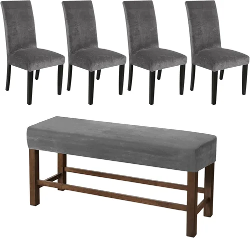 Vista 9 de HAOYONG Funda para Silla de Comedor con Estampado, Funda Desmontable Lavable para Silla Parsons, Protector de Asiento Removible para Comedor, Hotel