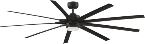 Vista 12 de Fanimation FPD8159BLW Odyn Ventilador de techo para interiores y exteriores de 84 pulgadas con cuchillas negras y kit de luz LED Negro con cuchillas