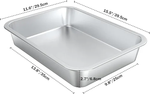 Vista 2 de only fire Bandeja para hornear de acero inoxidable, Bandeja rectangular para pastel Hoja para galletas Parrilla para barbacoa para hornear panes