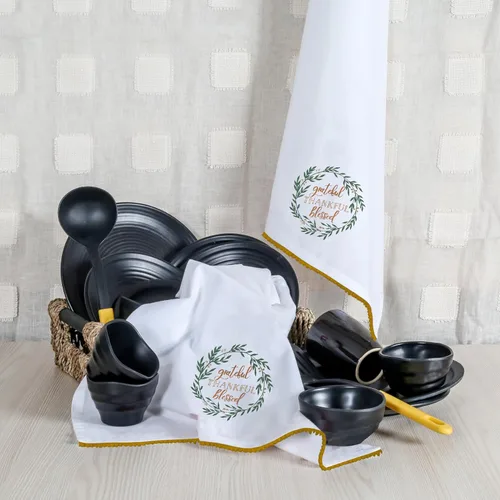 Vista 8 de Bedding Craft Paños de cocina de Navidad – Paños de cocina de secado rápido para limpieza, 20 x 28 pulgadas, juego de 2 – blanco, verde, marrón