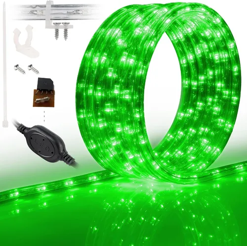 Vista 17 de Cuerda de luces LED de 10 pies, permanente, impermeable, conectable, flexible, con tubo de PVC transparente, certificado ETL, iluminación festiva