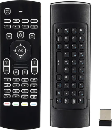 Vista 11 de Control remoto MX3 Air Mouse, 2.4G multifuncional mini teclado inalámbrico Air Mouse remoto para Android Smart TV Box, 3-Gyro y 3-Gsensor, proyector