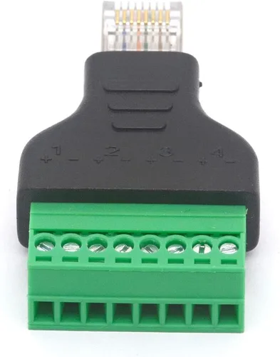 Vista 6 de Adaptador de terminal de tornillo macho RJ45, RJ45 macho a tornillo de 8 pines, conector hembra Cat7 6 5 5e Extensor de enchufe de red Ethernet CCTV
