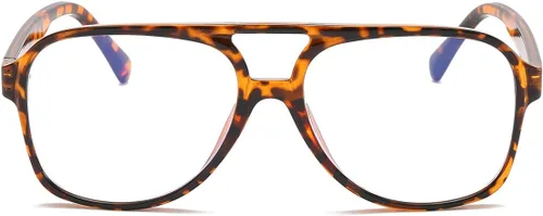 Vista 2 de JOVAKIT Gafas de aviador sin receta para mujeres y hombres, lentes transparentes con montura piloto
