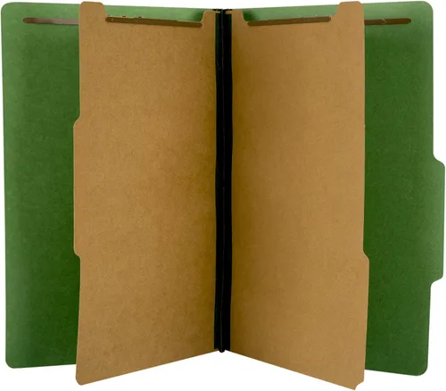 Vista 11 de The File King Carpeta de archivos de división azul con clasificación de cartón prensado, tamaño legal, caja de 10, dos divisores, seis puntas