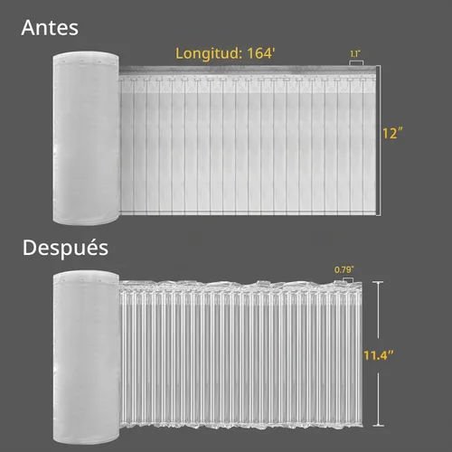 Vista 6 de Envoltura de Amortiguación de Burbujas Grande para Embalaje 12"x164', Almohadas de Aire Inflables para Envío y Mudanza Bolsas Protectoras