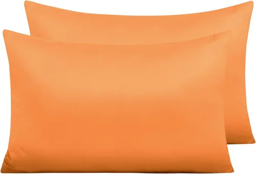 Vista 39 de NTBAY Fundas de almohada de satén con cremallera para cabello y piel, juego de 2 fundas de almohada estándar de lujo con cremallera oculta, 20 x 26