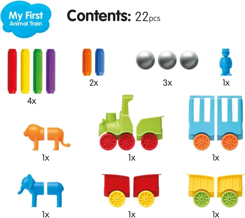 Vista 9 de SmartMax My First Animal Train STEM - Juego de descubrimiento magnético con tren móvil y animales suaves para edades de 1 a 5 años