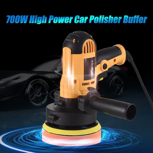 Vista 5 de Pulidora de búfer, cera de tampón Geevorks de 5 pulgadas, pulidora de coche de velocidad variable 600-3700 RPM con mango desmontable, 6 almohadillas