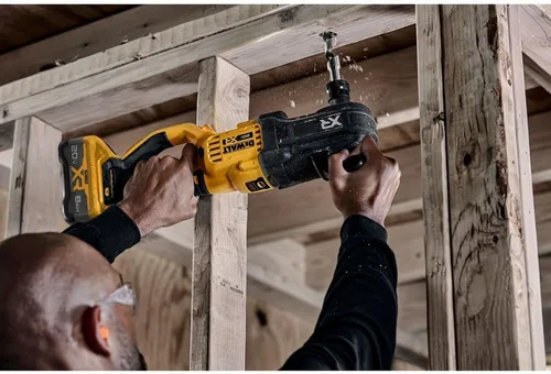 Vista 6 de DEWALT Taladro compacto inalámbrico sin escobillas de 20V MAX* XR de 7/16 pulgadas de cambio rápido para postes y vigas (solo herramienta) (DCD447B)