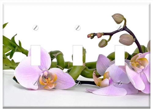 Vista 4 de Cubierta de salida de placa de interruptor - Orchid Orchid Flower Bamboo Luck Bamboo Relaxation
