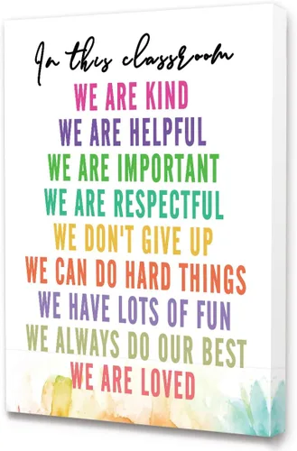 Vista 7 de Lienzo enmarcado con texto en inglés "Everyone Is Welcome Here", decoración de pared de diversidad multicultural para la escuela, aula, guardería