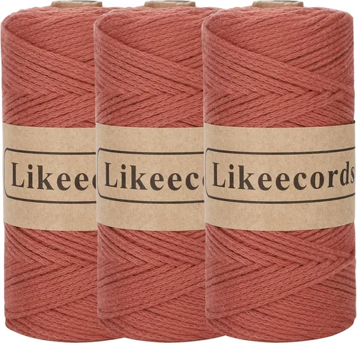 Vista 23 de Likeecords 100% Hilo de Ganchillo de Algodón Cordón de Bolsa de 2mm 170m Cordón de Macramé de 2mm Hilo de Crochet Cuerda de Macramé Regalo para Verde