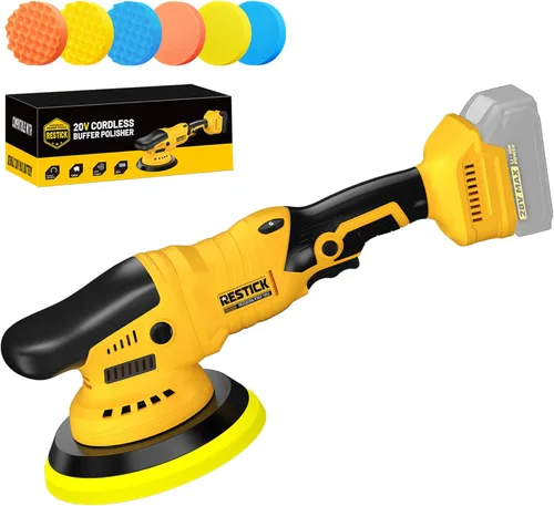 Vista 9 de 20V Cordless Buffer Polisher with 4000mAh Battery&Quick Charger - 10000RPM High Power 6-Speed Adjust Dual Action 6-Inch Powerful Car Buffer