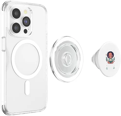 Vista 4 de Just a girl who loves Anime Black Girl Afro Girl PopSockets MagSafe PopGrip for iPhone