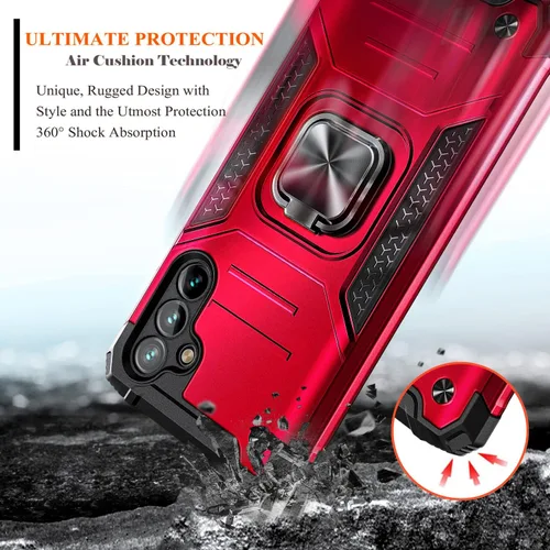 Vista 4 de NZND Funda diseñada para Samsung Galaxy A14-5G con protector de pantalla de vidrio templado, probada contra caídas de grado militar de 16 pies