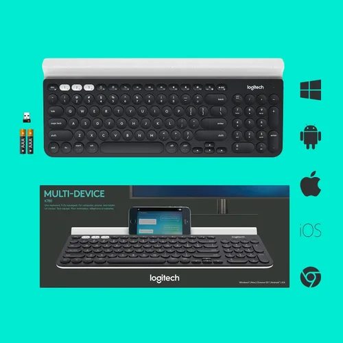 Vista 8 de Logitech K780 Teclado Inalámbrico Multidispositivo para Computadora, Teléfono y Tableta – Compatible con Control de Varios Ordenadores FLOW