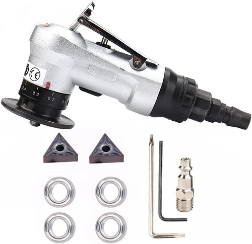 Vista 9 de BAINUO - Máquina de biselado neumática manual, mini herramientas eléctricas de biselado lineal portátil, kit de desbarbado de esquina de arco