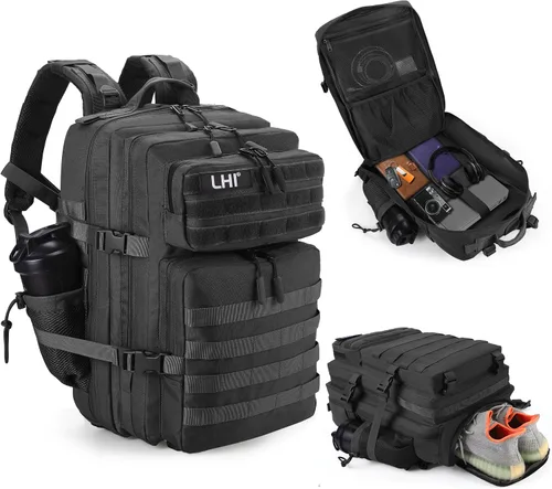 Vista 41 de LHI Mochila Táctica Militar para Hombres y Mujeres 45L Ejército 3 Días Mochila de Asalto Bolsa Mochila Grande con Sistema Molle