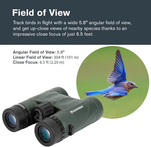 Vista 5 de Binoculares Nature DX, de Celestron 71328, color verde militar