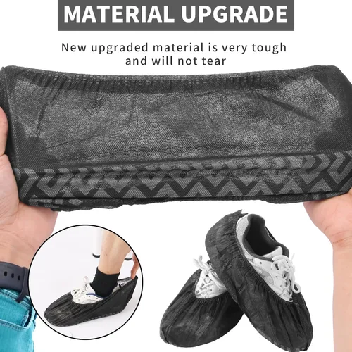 Vista 2 de Frontline Fundas para zapatos desechables antideslizantes, paquete de 100 unidades, fundas premium para botas de tela no tejida duraderas