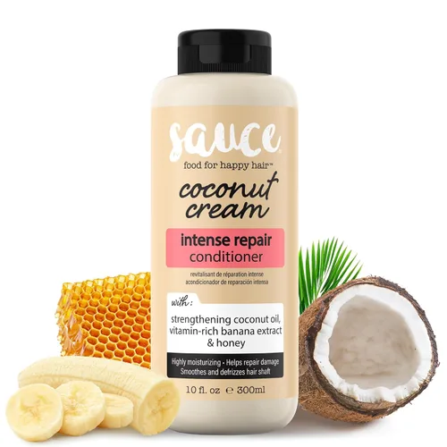 Vista 13 de SAUCE BEAUTY Creamy House Dressing - Acondicionador para cabello rizado, cabello fino a medio, desenredante para el control del encrespamiento