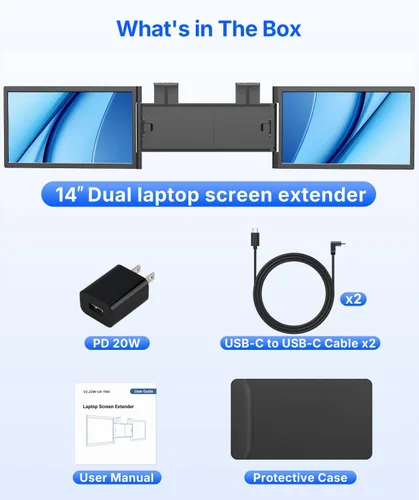 Vista 9 de Extensor de pantalla para portátil de 14 pulgadas, extensor de monitor