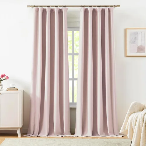 Vista 26 de Vision Home Cortinas Completamente Opacas de Lino Azul Niebla de 84 Pulgadas de Largo para Dormitorio y Sala de Estar, Paneles de Ventana Niebla Azul