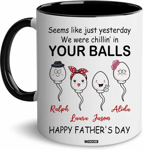 Vista 10 de WHIDOBE Taza personalizada para papá (1 niño) taza personalizada de 11 oz 15 onzas para papá de niños, regalo divertido para el día del padre