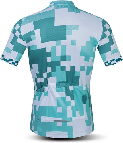 Vista 2 de JPOJPO Camiseta de ciclismo para hombre, manga corta, camiseta transpirable, tallas S-3XL