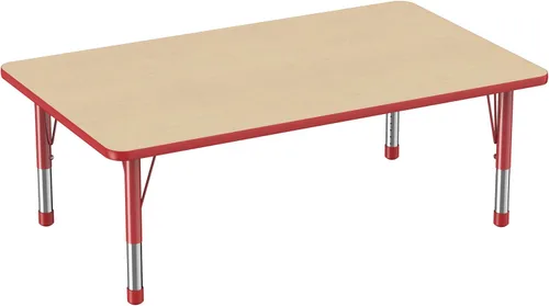 Vista 51 de FDP - Mesa rectangular para actividades escolares y aulas (24 x 36 pulgadas), patas gruesas para niños pequeños, altura ajustable de 15 a 24