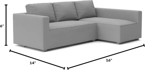 Vista 3 de HomeTown Market La funda de repuesto Manstad es compatible con sofá cama IKEA Manstad, o funda seccional o esquinera (algodón gris claro izquierdo)