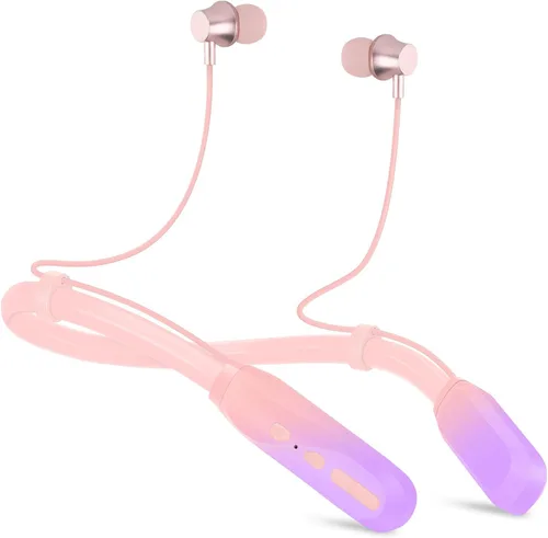 Vista 11 de Lecefty Auriculares Bluetooth con banda para el cuello, 200H tiempo de reproducción extra largo, auriculares inalámbricos estéreo con micrófono