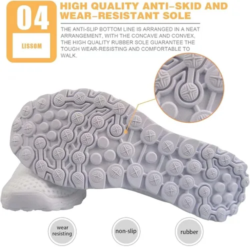 Vista 8 de GIFTPUZZ Zapatillas de correr para mujer ligeras antideslizantes transpirables de malla para caminar