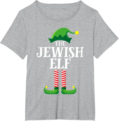 Vista 36 de Playera de pijama para fiesta de Navidad, grupo familiar a juego con elfo judío