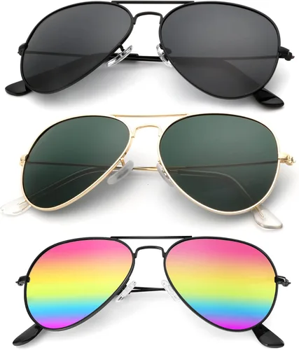 Vista 36 de KALIYADI Classic Aviator Sunglasses for Men Women Driving Sun glasses Polarized Lens UV Blocking Negro