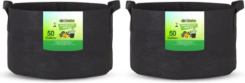 Vista 18 de 247Garden Paquete de 5 Macetas/Bolsas de Cultivo de Tela de Aireación de 1 Galón para Plantas con Asas (260 GSM, Negro, 6H x 7D)