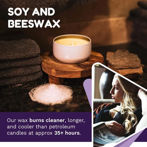 Vista 3 de Lullify Vela natural de soja y cera de abejas en las nubes perfumada para la curación y el bienestar