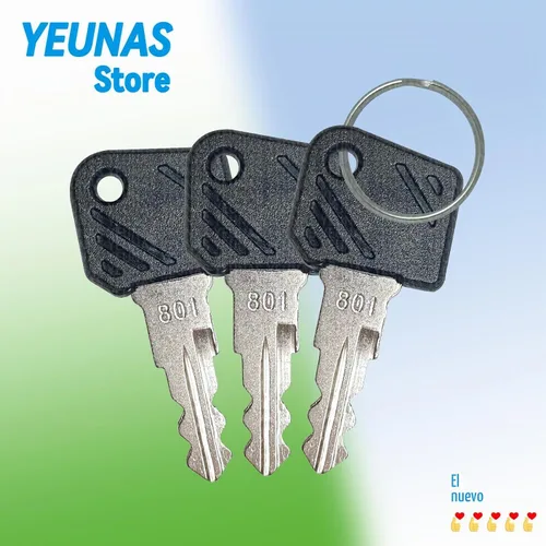 Vista 5 de 801 lgnition Keys Reemplazo para Linde Forklift Heavy Equipment 0009701304 0009730419 (3 unidades)
