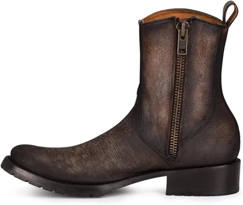 Vista 3 de Cuadra Botas para hombre en piel bovina con cremallera Oxford
