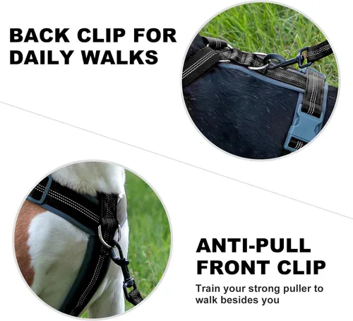 Vista 69 de Arnés para perro Plutus Pet sin tirón, arnés ajustable de nylon con acolchado suave, arnés para perro reflectante y resistente para perros pequeños