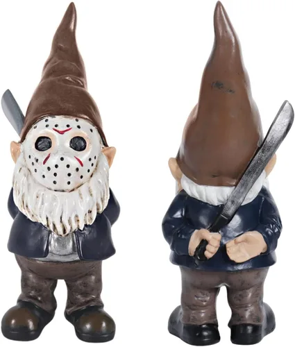 Vista 12 de SPINNDO Decoración de terror, regalos de dedo medio, decoración de jardín, gnomos, estatuas de jardín