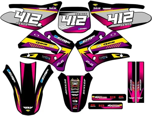 Vista 14 de TTR 125 SURGE 2000-2007 Kit de base gráfica Senge negro compatible con Yamaha