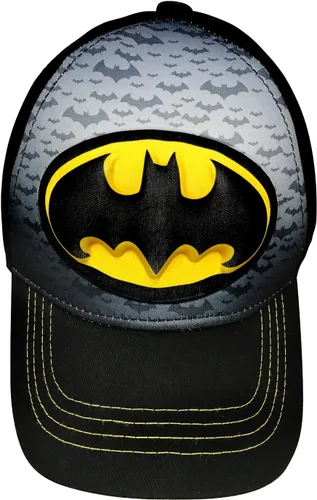 Vista 4 de DC Comics Batman - Gorra de béisbol 3D negra para niños de 2 a 5 años, Amarillo