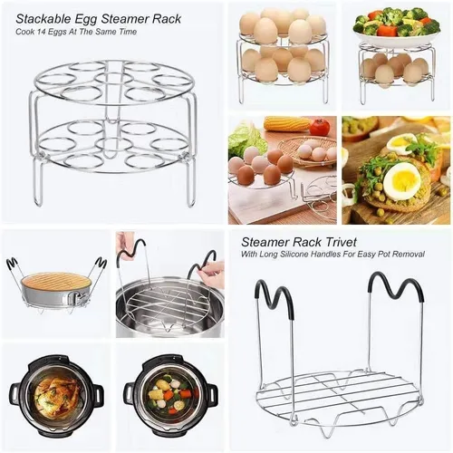 Vista 6 de Instant Pot - Juego de accesorios para olla a presión de 6 cuartos de galón y 8 cuartos de galón, 2 cestas de vapor, molde desmontable, molde