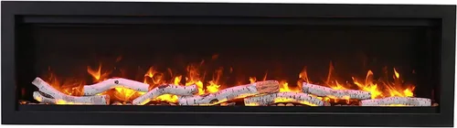 Vista 3 de Amantii Symmetry - Chimenea eléctrica a medida de 60 pulgadas para interiores y exteriores, WiFi habilitada, control remoto multifunción, llama